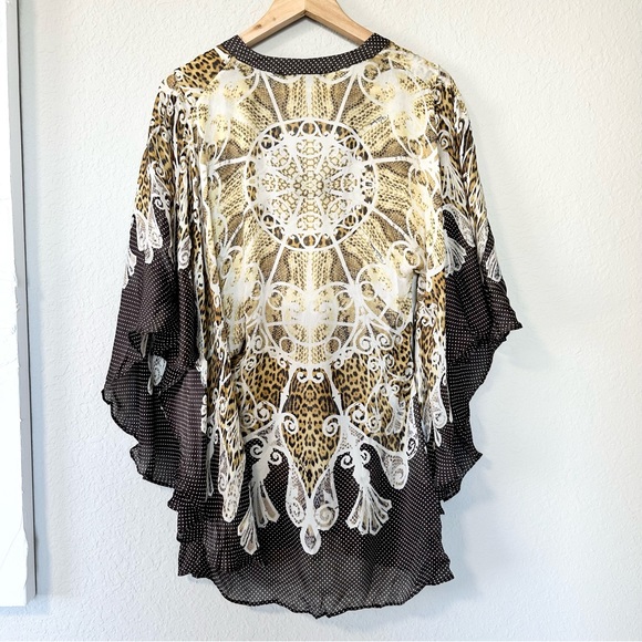 Roberto Cavalli Silk kaftan Chiffon Kimono top - Picture 6 of 15